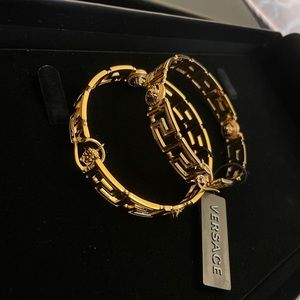 VERSACE MEDUSA GRECA HOOP EARRINGS